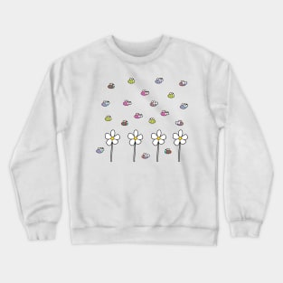 Colourful Bees And Delightful Daisies Crewneck Sweatshirt